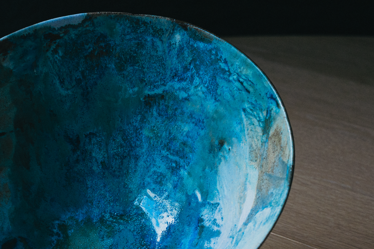 Blue large bowl